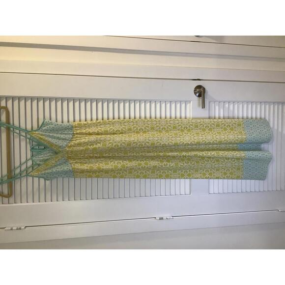 Lovestitch Teal Yellow Boho Print Maxi Tank Dress Long Resortwear Small - Picture 2 of 5